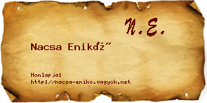 Nacsa Enikő névjegykártya